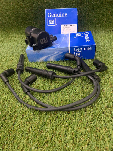 Kit 1 Bobina Y 4 Cables Bujia Gm Spark Classic 12-17 3 Pines