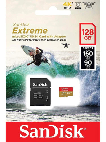 Memoria Micro Sd 128gb Sandisk Extreme Graba 4k Drone Go Pro