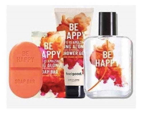 Kit Corporal Para Regalo Be Happy: Perfume+jabon+gel Ducha