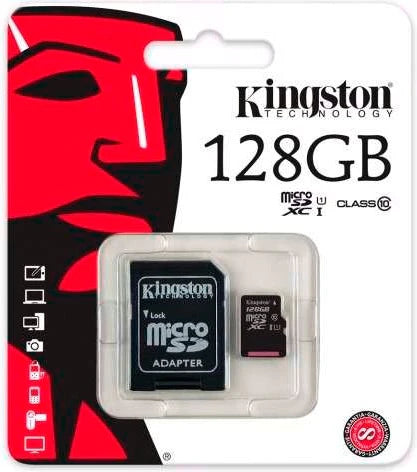 Memoria Micro Sd Xc 128gb Kingston Clase 10 Full Hd S7 S8 M8
