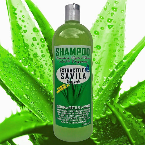 Shampoo De Sabila Orgánico 1 Litro Hidratacion Capilar