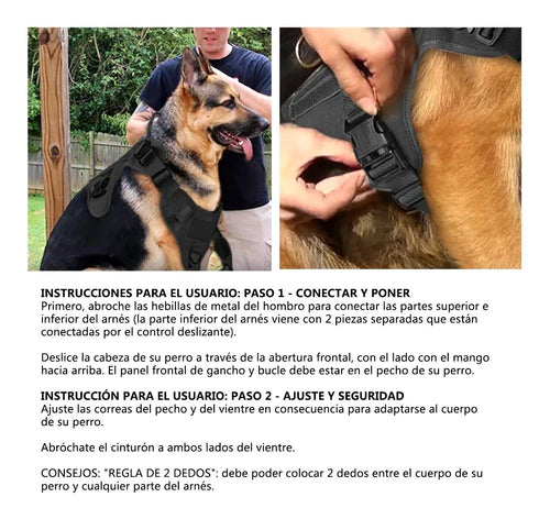 Arnés Táctico Y Correa Elástica De Entrenamiento Para Perro