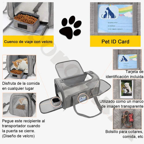 Bolsa De Transporte Plegable Para Gatos Perros Con Tapete