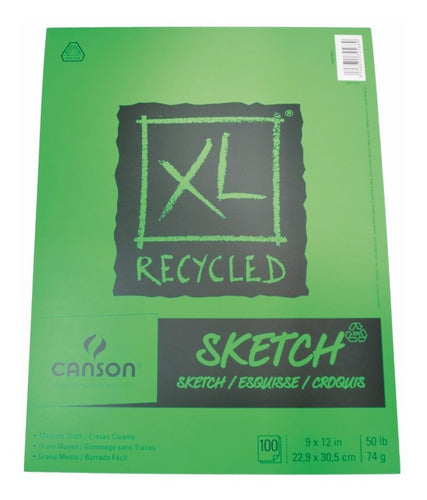 Recycled Series Canson Xl Block Para Dibujo 100 H. 23x30cm