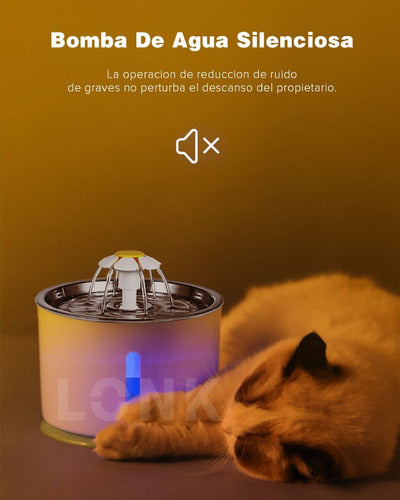 Bebedero Automático Para Perros Y Gatos 2.4 L Lonk Fuente