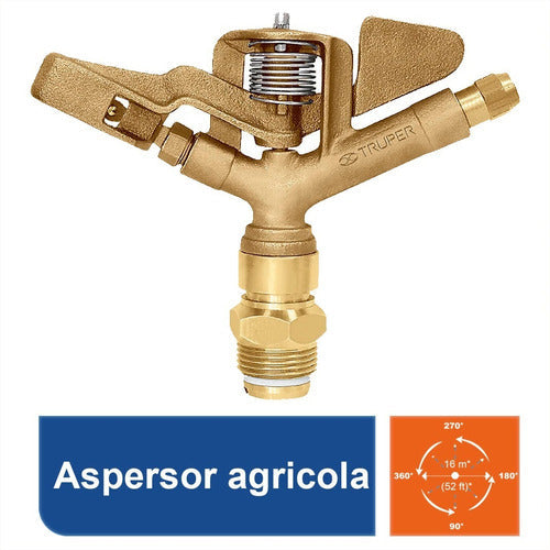 Aspersor Agrícola 1 , Fundido En Latón, Truper 10317