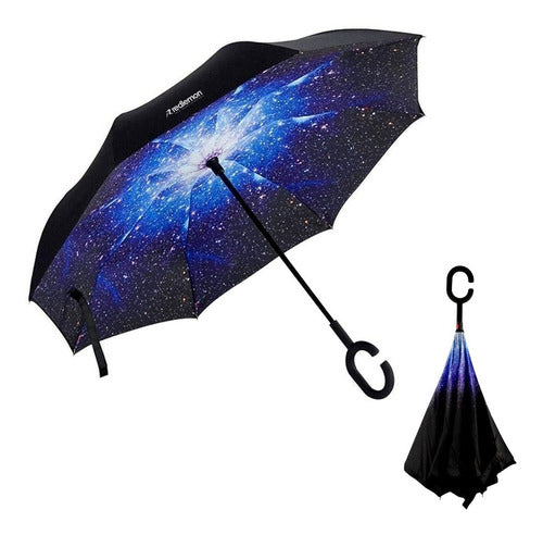 Paraguas Invertido Diseño Espacial Doble Cubierta Redlemon