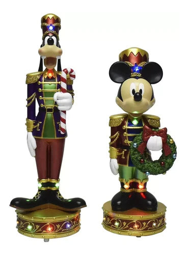 Cascanueces Mickey Y Pluto Disney Luz Y Musica 45cm Navidad