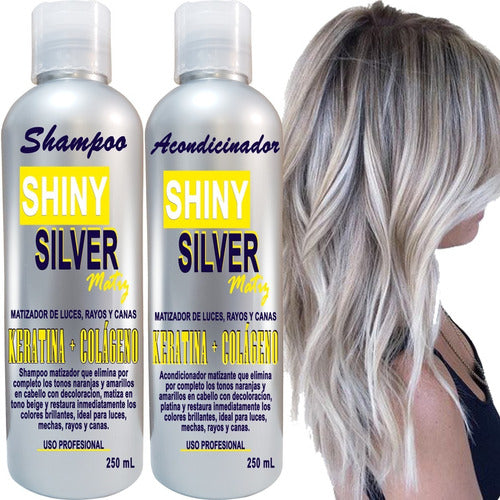 Shampoo Y Acondicionador Matizador Silver Cabello Rubio