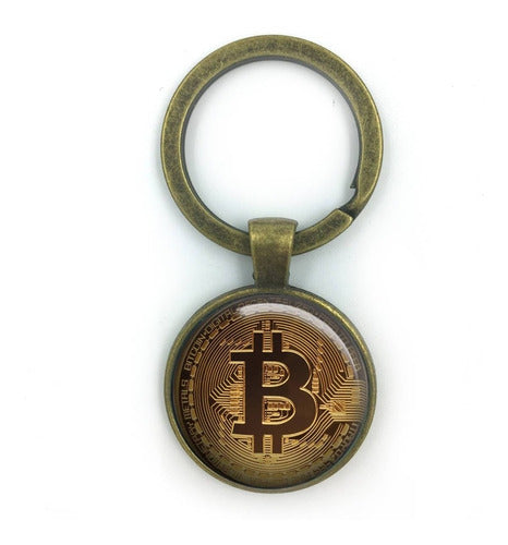 Zilveren Man ® Llavero Metalico Bitcoin Blockchain Moneda