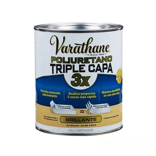 Poliuretano Triple Capa Brillante Varathane 0,946l.