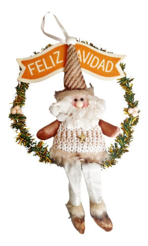 Corona Navideña Santa Claus Guirnalda Decoracion Navidad