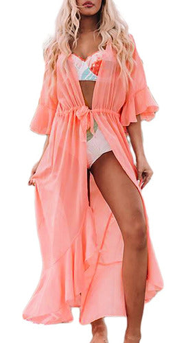 Kimono Eddoyee Con Estampado Cubrebikini De Playa Para Mujer