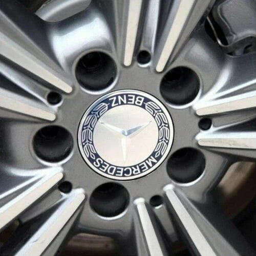Set 4 Centro Rin Tapas 60mm Mercedes Benz Emblema Azul