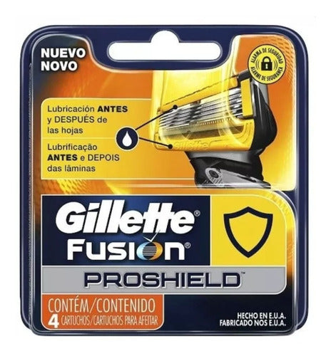 4 Cartuchos Gillette Fusion Proshield 5 Repuesto Compatible