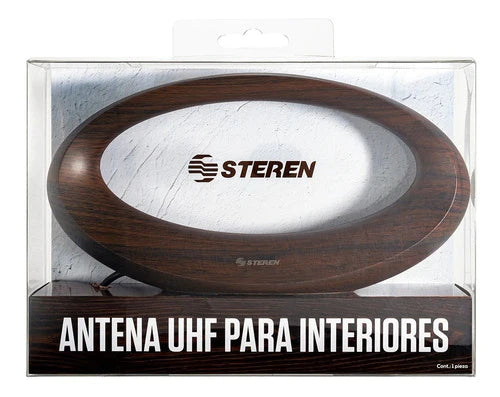 Antena Interior Tv Hd Elíptica Acabado Tipo Madera| Ant-2004