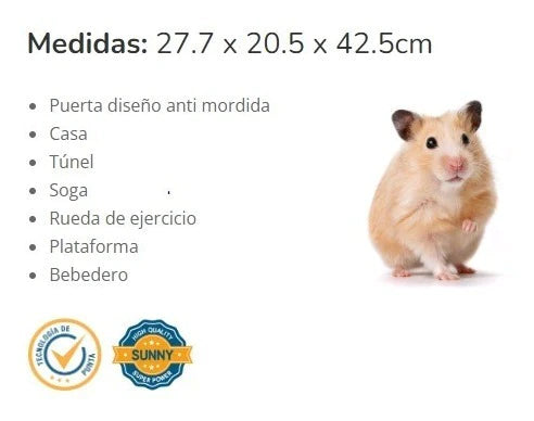 Jaula Equipada Casa P Hamster Raton Bebedero Rueda Comedero