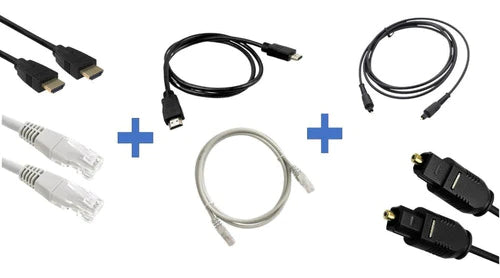 1 Cable Óptico 3m + 2 Patch Cord Cat 5e, + 2 Hdmi 1.5 Metros