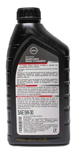 Aceite Sintetico 5w30 Motor Gasolina Nissan Paquete De 4