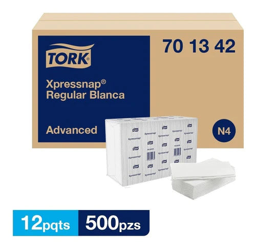 Tork Xpressnap® Regular Blanca Advanced 12 Paq / 500 Pzs