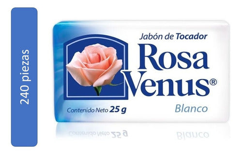 Jabon Rosa Venus Blanco Caja C/240 Piezas De 25 Gr C/u