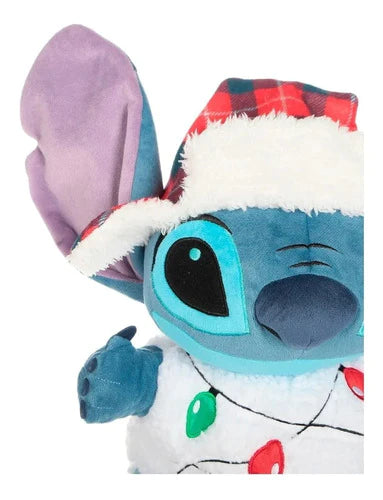 Disney Store Peluche Stitch Navidad Con Luces 30  Cm