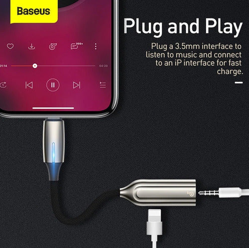 Adaptador iPhone Baseus L56 Lightning A Aux 3.5mm Audífonos