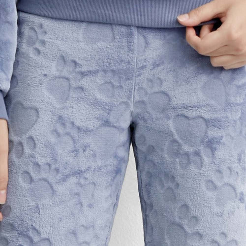 Pijama Completa 2 Pzs Pantalón Sudadera Peluche Dama 995795