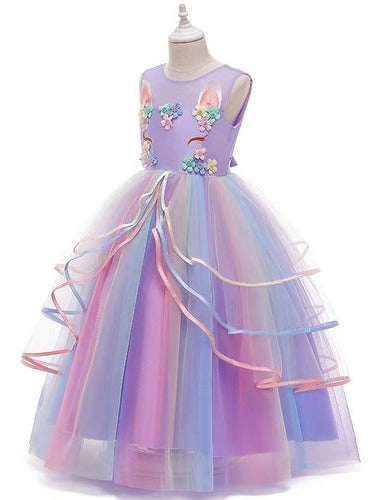 Vestido De Disfraz De Princesa Unicornio P/niñas P/cosplay