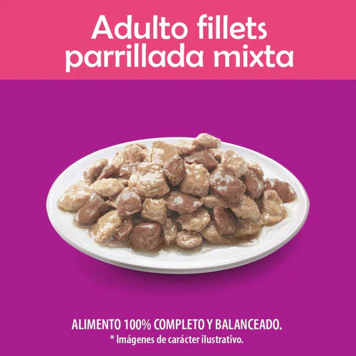 Whiskas, Alimento Gato,filete Parrillada Mixta, 24ud 85g C/u