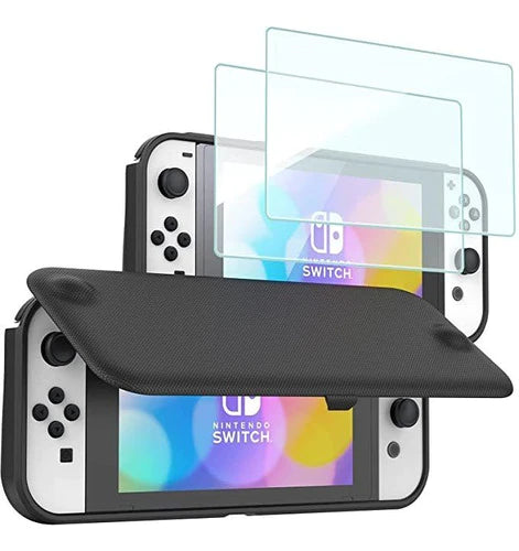 Funda Y 2 Micas Compatible Con Nintendo Switch Oled 2021
