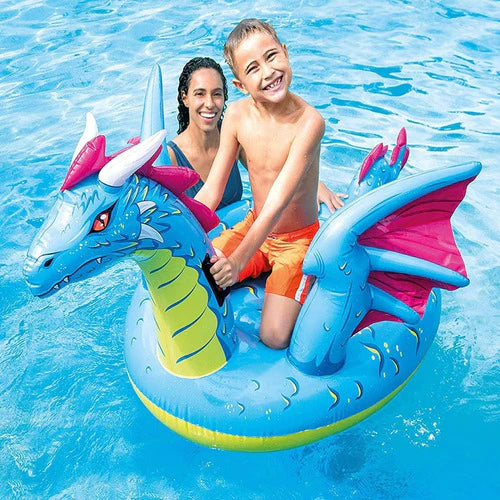 Flotador Inflable Dragon Azul Chico Intex Niños Full