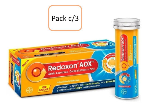 Redoxon Aox Vitamina C + Vitamina D + Zinc Naranja Pack De 3