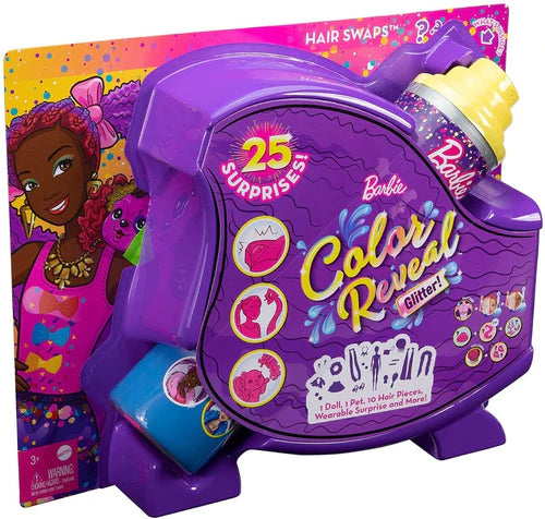 Barbie Color Reveal Glitter Fiesta Sorpresa ¡25 Sorpresas!
