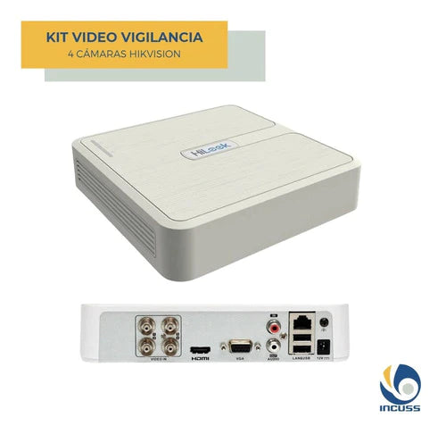 Kit Video Vigilancia 4 Cámaras Hikvision 1080p 1 Tb Baluns