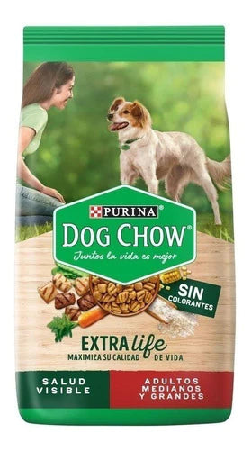 Dog Chow Sin Colorantes Adultos Medianos Y Grandes 20 Kg
