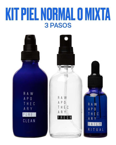 Kit Skin Care Raw Apothecary Piel Normal O Mixta 3 Pasos