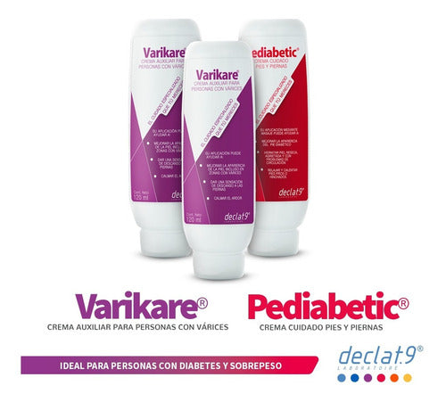 Kit 2 Varikare + 1 Pediabetic Cuidado De Piernas Con Várices