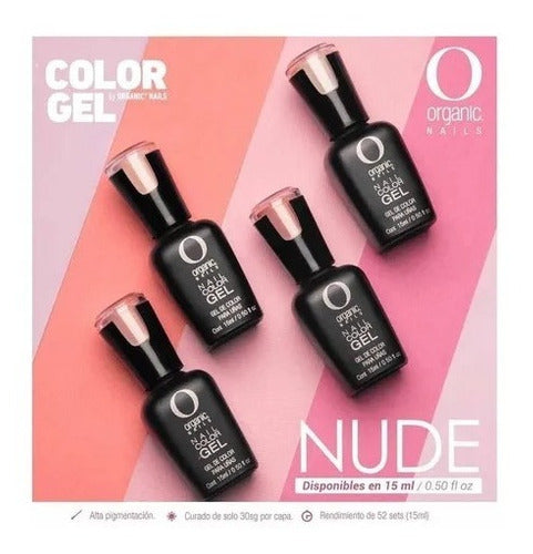 Color Gel Nude De Organic 4 Pz De 7.5 Ml