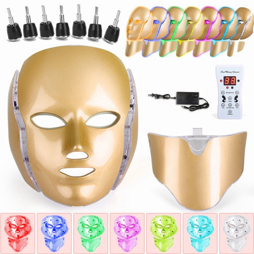 Máscara Facial Led Con 7 Colores Belleza Terapia De Fotones