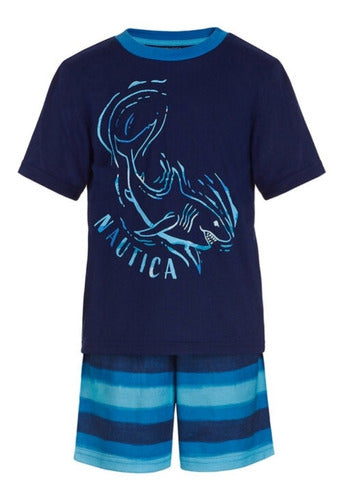 Pijama Náutica Para Niño 3 Piezas Azul