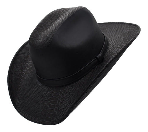Sombrero Vaquero Tipo Piel Unisex Hombre Mujer Texana Tejana