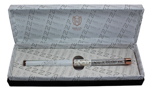 Pincel Nailux Premium #12. Calidad Kolinsky. Uñas Acrílicas.