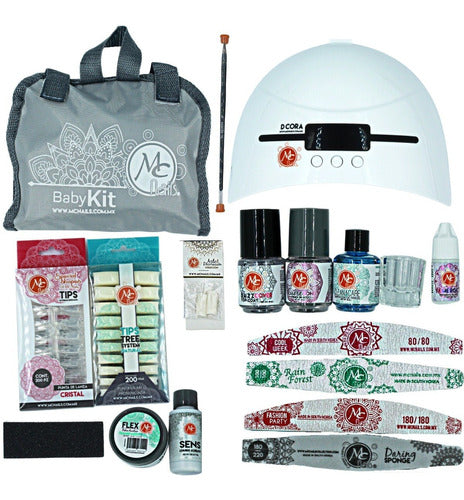 Mc Nails Kit Premium Para Uñas. 18 Pzs. Maletín Y Lámpara.