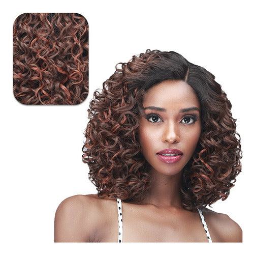 Peluca Afro Marrón Degradado Café Rizado Jessica Hair