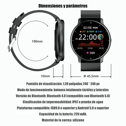 Reloj Inteligente Zl02 Bluetooth 1.28 Impermeable