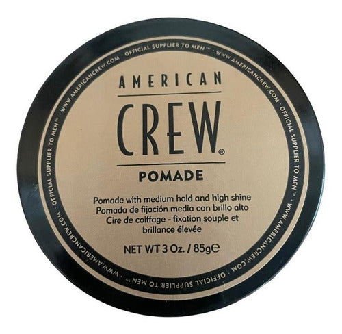 Cera American Crew Pomade 85g Fijación Media Con Brillo Alto