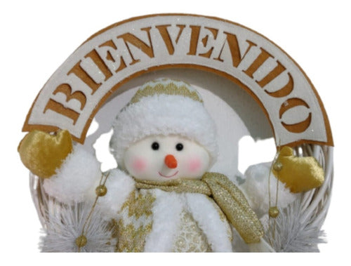 Corona Navidad Muñeco De Nieve Colgante Navideño
