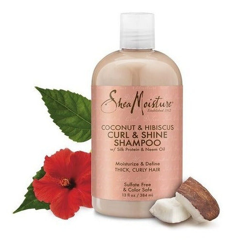 Shampoo Shea Moisture De Coco E Hibisco Cabello Rizado 384ml