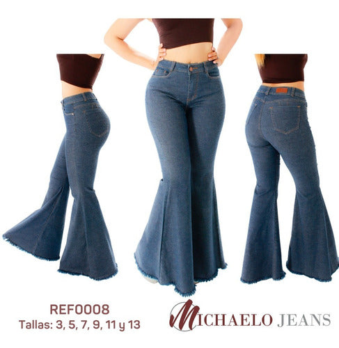 Jeans Acampanados Levanta Pompi Michaelo Jeans Ref0008